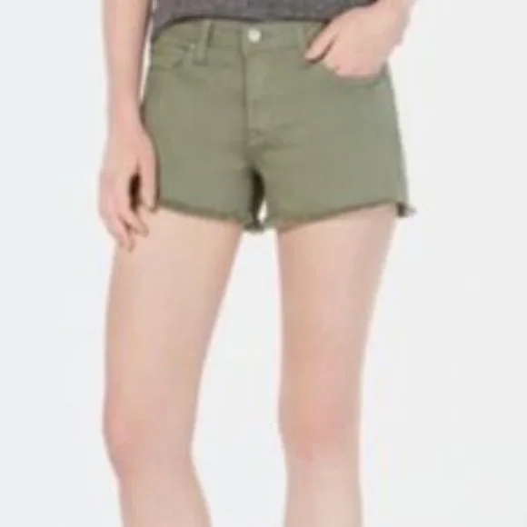 Celebrity Pink Jean Shorts Cut Off Frayed Green - Picture 2 of 8